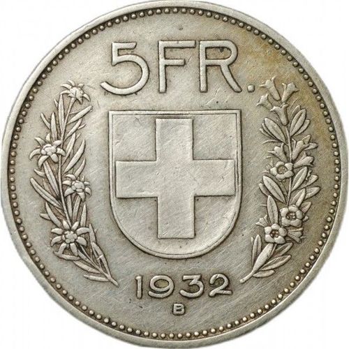 Pièce En Argent 5 Francs 1932 Suisse