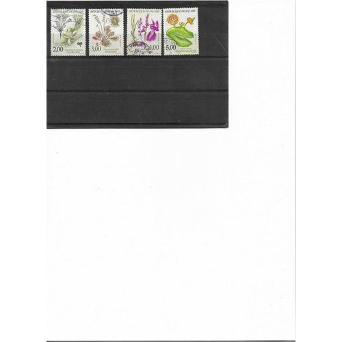 4 Timbres Oblitérés Fleurs Des Étangs Et Des Marées Yt 2766 À 2769 France 1992
