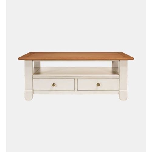 Camif - Table Basse 2 Tiroirs Embellie - Blanc