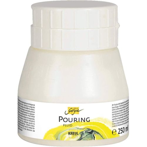 Solo Goya Pouring Fluid, boîte de 250 ml, médium Liquide pour Les Techniques de coulée, Base d'eau, optimise l'écoulement des peintures acryliques, Multicolor, Set de 250 Pièces.[G1035]