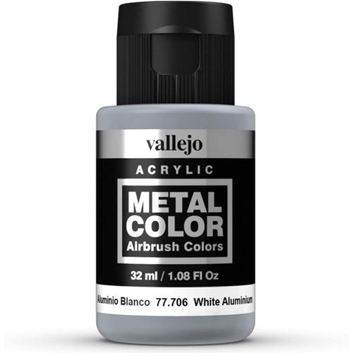 Acrylicos VJ77706 Peinture métallique en aluminium Blanc 32 ml.[G1154]