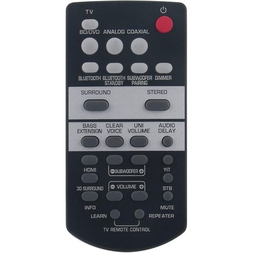 Télécommande de remplacement pour Yamaha Soundbar ATS-1050 ATS-1060 ATS-1070 ATS-1080 YAS-1080 YAS-108 YAS-207 SRT-700 FSR66 FSR71 FSR73 FSR78 ZP80760 ZP807600 ZV28960 ZV289600 ZJ78750 ZJ787500 Remote