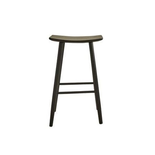 Bois Dessus Bois Dessous - Ambre Tabouret En Teck Massif Noir 75 Cm - Noir