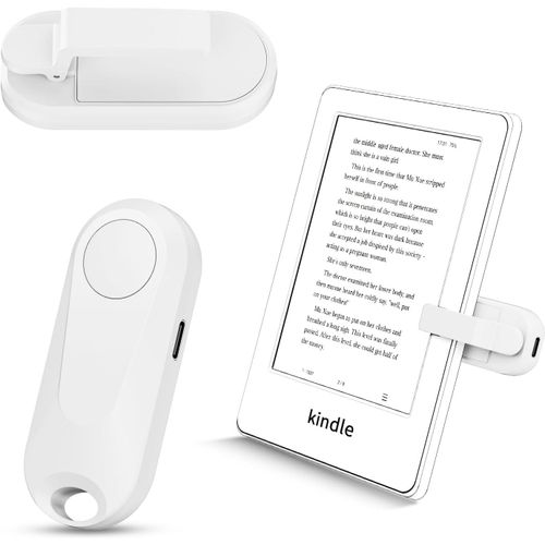 K2 RF Télécommande Tourneur de Page sur Lecture Kobo Surface Comics/Romans iPhone Kindle Paperwhite Accessoires Tablettes Android Prise de Photos Caméra Enregistrement (Blanc)