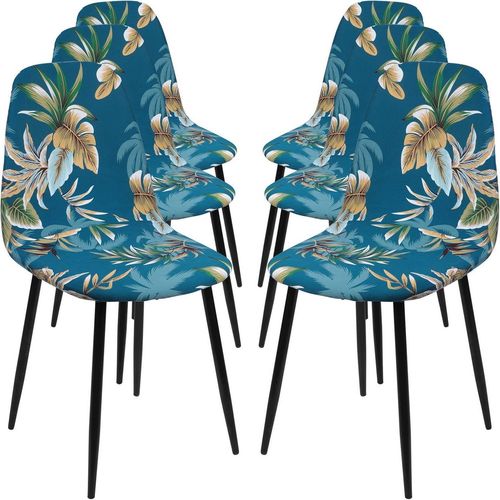 Housse De Chaise Scandinaves Imprimé Housse De Chaise De Salle À Manger Scandinaves Housse De Chaise Extensible Couverture De Chaise 6 Pieces