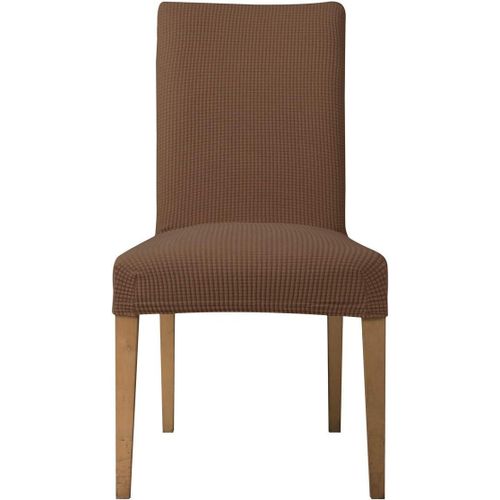 6 Pièces Housse De Chaise Housse De Chaise Décor Stretch-Housse Couverture De Chaise De Matériau Spandex Avec Bande Élastique Pour Un Ajustement (Marron, 6 Pièces)