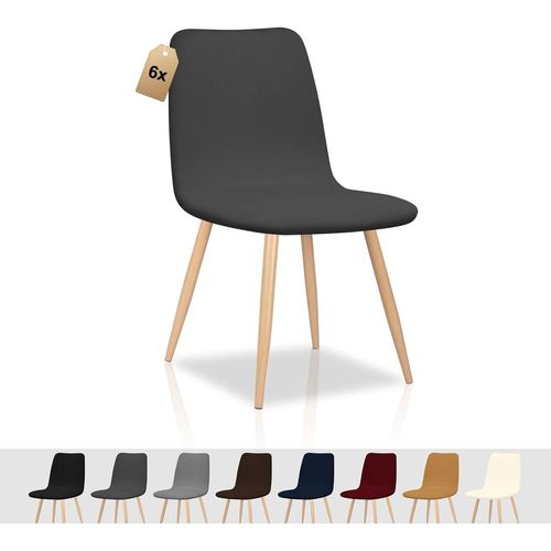 Housse De Chaise Scandinaves Lot De 6 Housse De Chaise Extensible Salle À Manger Universel Amovible Lavable Durable Couverture De Chaise Sans Accoudoir Pour Cuisine Restaurant Déco,Gris Foncé