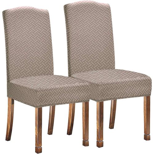 Housses De Chaise De Salle À Manger En Jacquard Sergé Résistant À L'eau, Housses De Chaise Pour Chaises De Salle À Manger (Camel,2 Pièces)