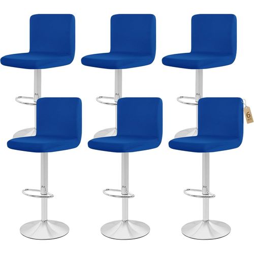 6 Pcs Housses De Chaise De Bar, Couverture De Chaise De Pub, Lavables Amovibles Extensibleshousse Tabouret De Bar Pour Chaise De Salle À Manger Pivotante Courte Tabouret(Bleu Royal)