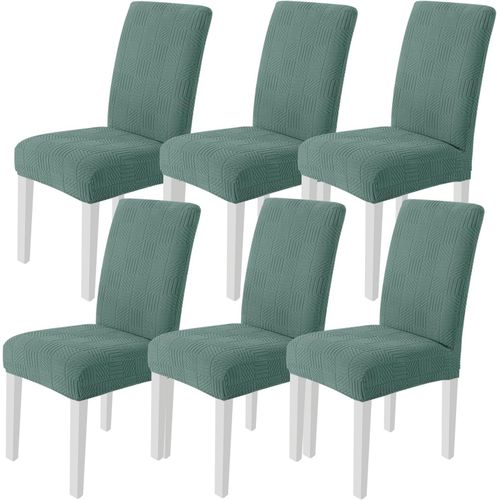 Housse De Chaise 6 Pièces, Housse Chaise Salle À Manger Élastique, Lavable Protection Chaise, Moderne Couverture De Chaise Pour Décor Salle À Manger, Hôtel Et Mariage, Vert Clair