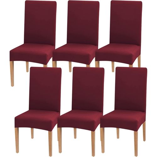 Lot De 6 Housses De Chaise Extensibles, Amovibles Et Lavables Pour Salle À Manger, Hôtel, Mariage, Cuisine, Salle À Manger (Rouge Vin)