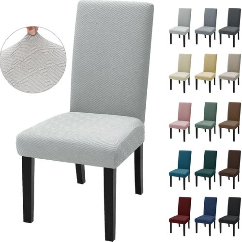 Housse De Chaise 4 Pièces, Housse Chaise Salle À Manger Moderne Élastique, Couvre Chaise Extensible, Pour Les Housse De Chaise De Salle À Manger Décoratives, Hôtel, Gris Argenté