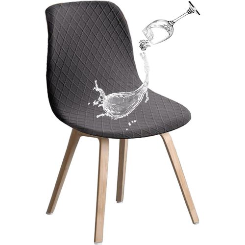 Lot De 6 Housses De Chaise Rétro Extensibles En Élasthanne, Pour Salle À Manger, Cuisine, Fête, Banquet, Club, Décoration D'intérieur (Gris Foncé)