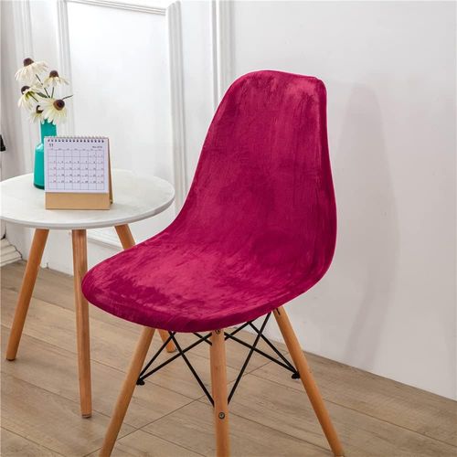 Lot De 2 Velours Housse De Chaise Scandinaves, Housse Chaise De Salle À Manger Couleur Unie, Couverture De Chaise Sans Accoudoirs Pour Cuisine, Salon, Bureau (Rouge Bordeaux,2 Pieces)