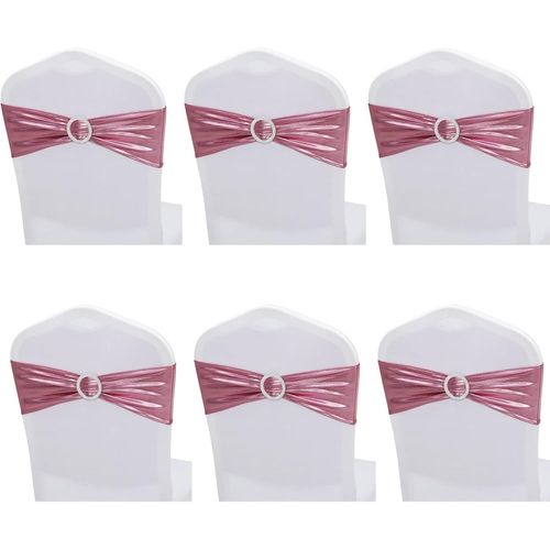 Lot De 6 Rubans De Chaise Extensibles Pour Dossier De Chaise Pour Mariage, Fête, Hôtel, Événement (Or Rose)