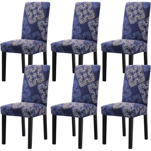 Lot De 6 Housses De Chaise Extensibles, Amovibles Et Lavables Avec Bande Élastique, Pour Hôtel, Banquet, Restaurant, Maison, Fête, Mariage (Imprimé B, 6 Pièces)