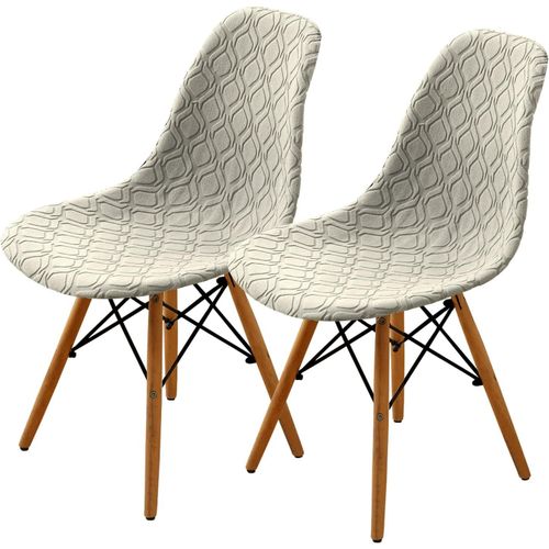 Lot De 2 Housses De Chaise Extensibles Pour Chaises De Salle À Manger - Amovibles Et Lavables - Pour Cuisine - Beige