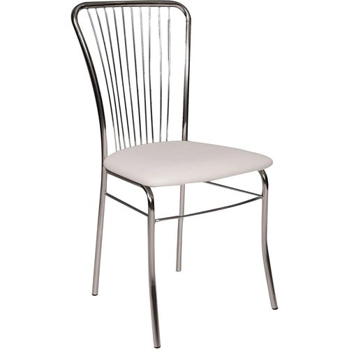 Chaise Moderne En Éco-Cuir, Pour Salle À Manger, Cuisine Ou Salon, Cm 54x45h93, Couleur Blanche.[G283]