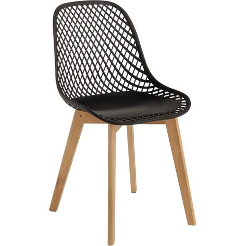 Chaise De Salle À Manger Moderne, Chaise Ergonomique De Cuisine, Chaise De Bureau De Design Avec Texture, Chaise Avec Pieds En Bois, 48x43x84 Cm, Noir, 1 Pièce.[G28]