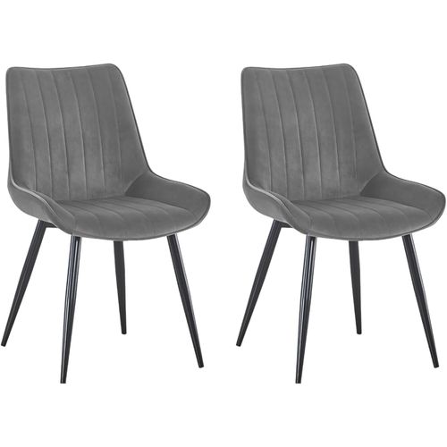 Lot De 2 Chaises De Salle À Manger Chester | Confort Et Design Pour Votre Maison | Qualité Et Ergonomie | Tapissé De Couleur Grise.[G289]