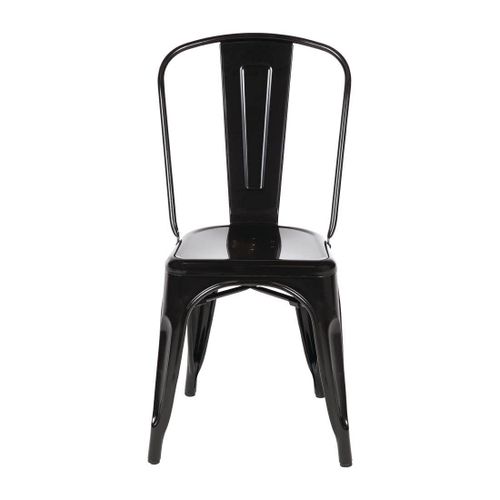 Boléro Gl331 Bistro Chaise En Acier, Noir (Lot De 4).[G509]