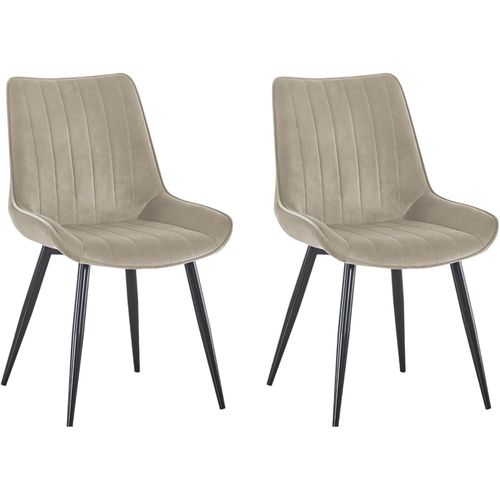 Lot De 2 Chaises De Salle À Manger Chester Confort Et Design Pour Votre Maison Qualité Et Ergonomie Tapissé De Couleur Vison.[G288]