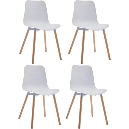 Modèle Ragnar - Lot De 4 Chaises De Salle À Manger De Style Nordique, Différentes Et Élégantes, 47 X 42 X 84 Cm, Couleur Blanche, Avec Pieds En Hêtre.[G296]