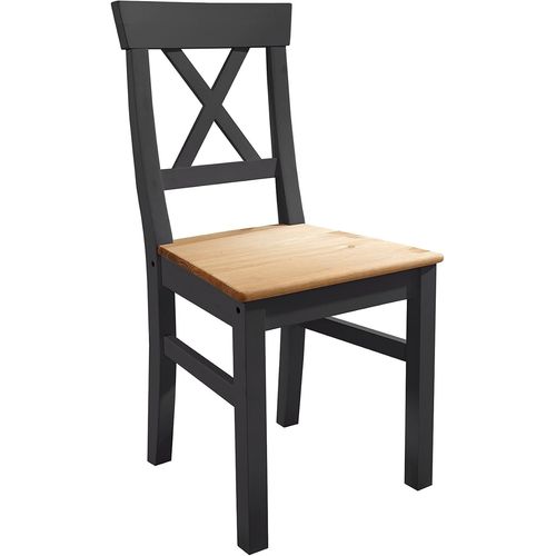 Oslo Chaise, Bois Pin, Gris, Régulier.[G282]