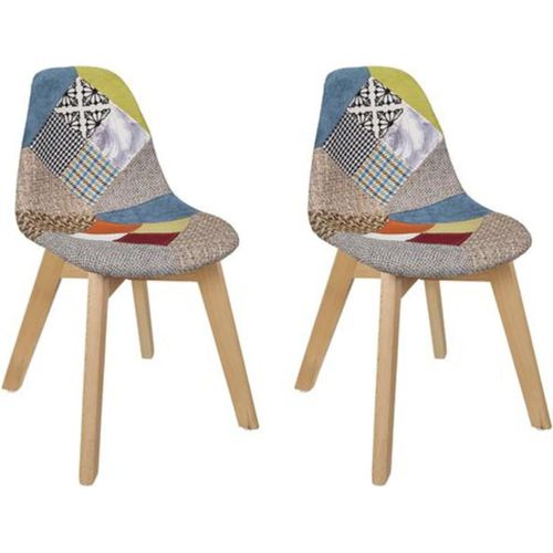Chaise Patchwork Enfant, Hêtre, Multicolore, 39 X 57,8 X 31.[G274]