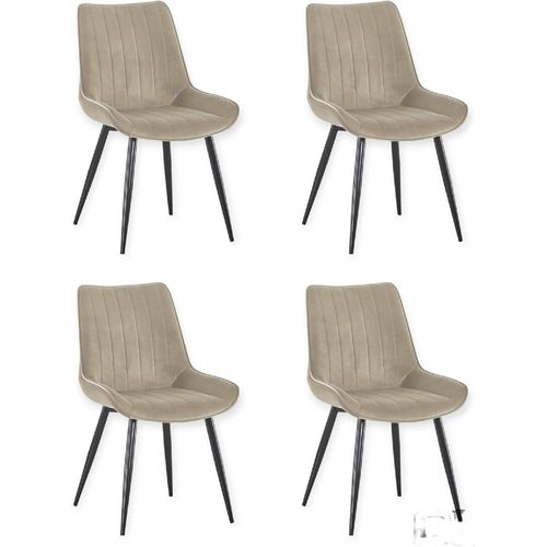 Lot De 4 Chaises De Salle À Manger Vega | Confort Et Design Pour Votre Maison | Qualité Et Ergonomie | Tapissé En Couleur Vison.[G306]