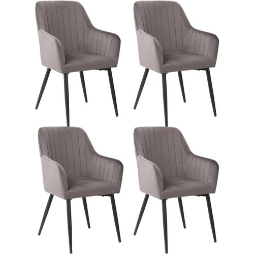 Modèle Katelin - Lot De 4 Chaises Design | Pour Salon, Salle À Manger Ou Chambre À Coucher | 58 X 60 X 90.5 Cm - Gris | Elégante Et Confortable.[G769]