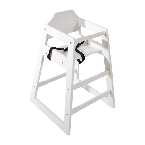 Chaise Haute En Bois Blanche , Blanc Antique, 754(H) 500(L) X 505(P)Mm, En Hêtre, Dl833.[G122]