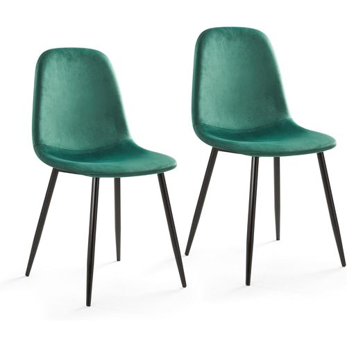 Lot De 2 Chaise Salle À Manger, Velours Chaises De Cuisine Avec Assise Rembourrée En Pieds En Métal, Moderne Pour Salle À Manger Salon, Vert.[G80]