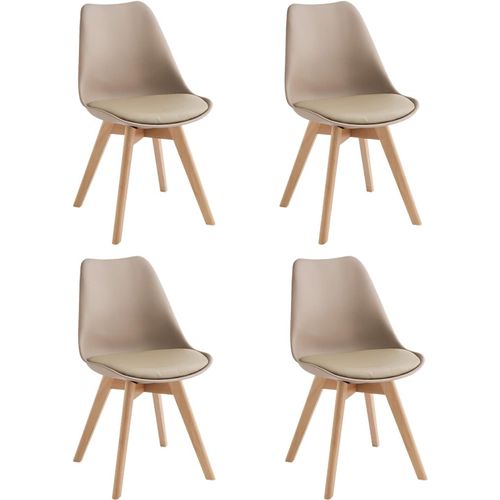 Tommy Lot De 4 Chaises, Bois, 52 X 48,5 X 82, Moderne, Gris.[G819]