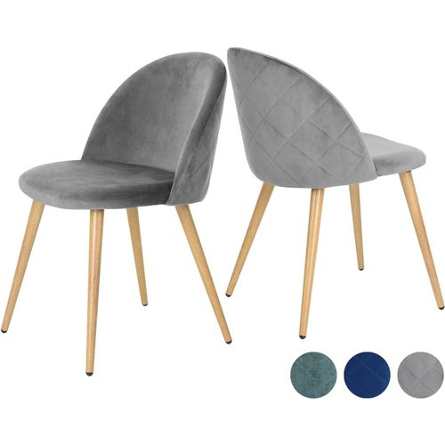 Lot De 2 Chaises De Salle À Manger Douces Avec Dossier Et Dossier En Velours Pour Salon, Maison, Design Minimaliste, Gris Z.[G829]