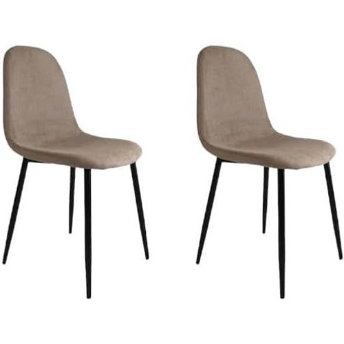 Shiito - Lot De 2 Chaises De Salle À Manger De Style Moderne - Modèle Cody 2 - Design Simple Et Élégant - Pieds Métalliques - Revêtement Beige.[G598]