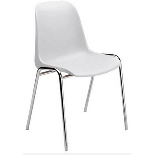 Chaise Empilable Moderne En Métal Et Polypropylène Pour Salle À Manger Cuisine Ou Salon Cm 57x49h78 Couleur Blanche.[G325]
