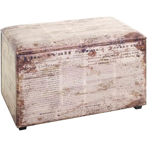 Coffre De Rangement Motif, Tissu Synthétique Aspect Cuir, Mdf - Dim.: L 65 Cm X H 42 Cm X P 40 Cm, Style: Industrial.[G403]