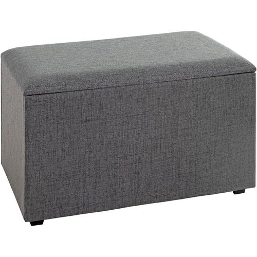 Coffre De Rangement Anthracite, Mdf, Recouvrement Tissu - Dim.: L 65 Cm X H 42 Cm X P 40 Cm, Style: Art Deco.[G402]