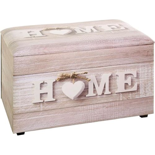 Coffre De Rangement Motif, Tissu Synthétique Aspect Cuir, Mdf - Dim.: L 65 Cm X H 42 Cm X P 40 Cm, Style: Industrial.[G405]