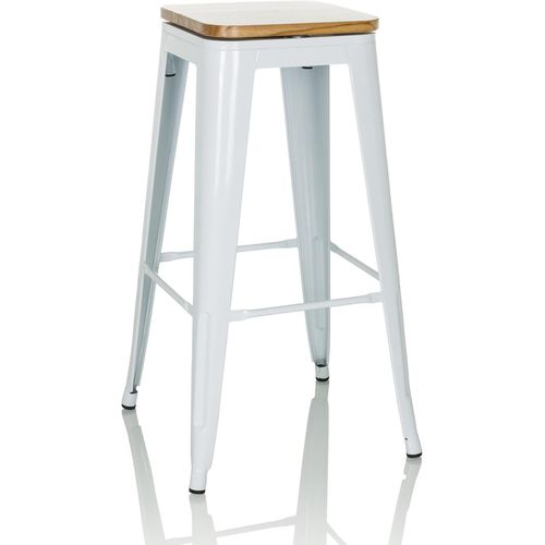 Tabouret De Bar Vantaggio High Ws Acier/Orme Blanc.[G219]