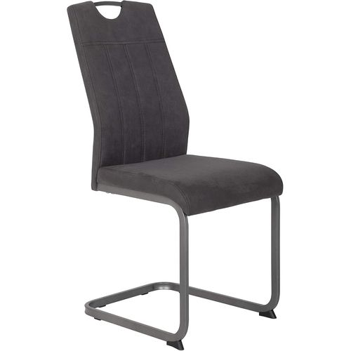 Christina Lot De 1 Chaise À Bascule Avec Housse Vintage Anthracite Et Structure Carrée Grise.[G642]