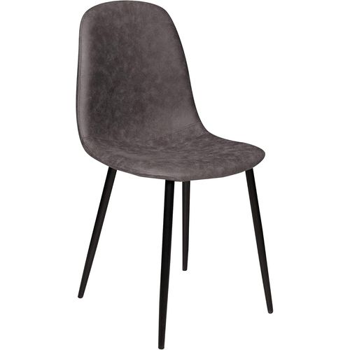 Chaise Moderne En Éco-Cuir Pour Salle À Manger Cuisine Ou Salon 56x45h87 Cm Couleur Gris.[G662]