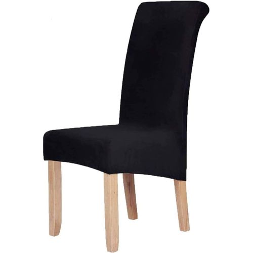 Housse De Chaise, Housse De Chaise Universelle Lavables, Housse De Salle À Manger Universel, Très Facile À Nettoyer Et Durable, Facile À Installer (Noir, 6 Pièces).[G268]