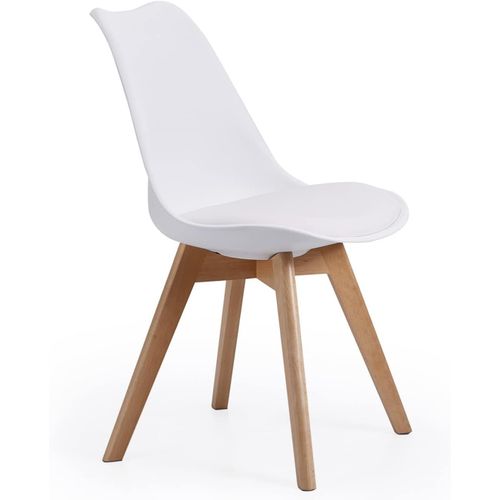 Modèle Otto Chaise De Salle À Manger De Style Nordique Avec Pieds En Hêtre Blanc 47 X 42 X 84 Cm.[G438]
