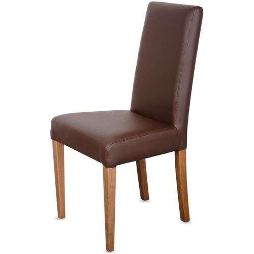 Lot De 2 Chaises De Salle À Manger En Bois De Hêtre Massif, Jusqu'à 120 Kg, Prêtes À L'emploi, Rembourrées En Bois De Hêtre Massif (Noyer, Marron).[G433]