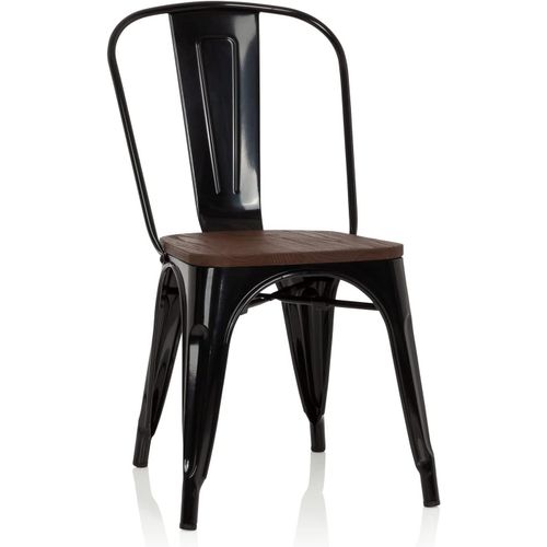 Chaise Visiteur Vantaggio Comfort Outdoor Métal Noir/Or Chaise Au Design Industriel, Empilable.[G223]