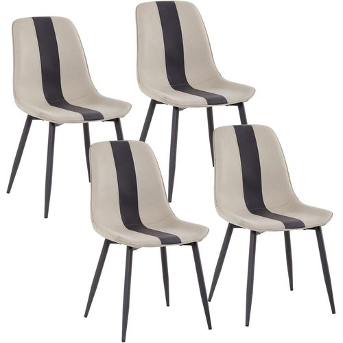 Meerveil Chaises De Salle À Manger Lot De 4, Chaise Rembourrée En Tissu Avec Pieds En Métal Moderne Pour Salle À Manger Salon Salle De Réception Bureau, L48 X H85 X P40 Cm, Kaki.[G464]