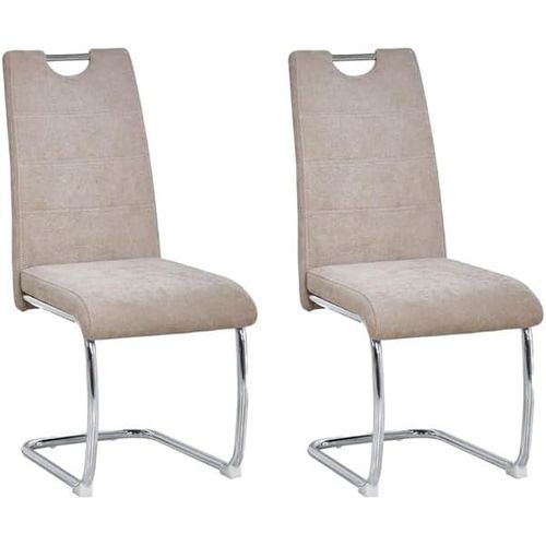 Shiito - 2 Chaises De Salle À Manger De Style Moderne - Modèle Marc - Pack Élégant - Siège Ergonomique Et Pieds Métalliques - En Tissu Vison.[G717]