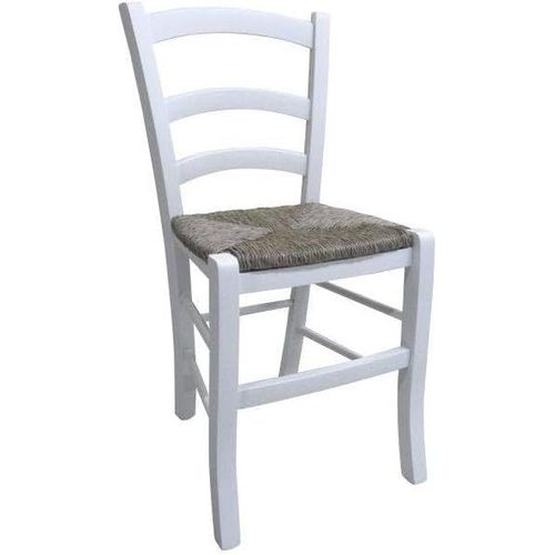 Chaise Classique En Bois Pour Salle À Manger Cuisine Ou Salon Made In Italy 46x42h87 Cm Couleur Blanc.[G472]